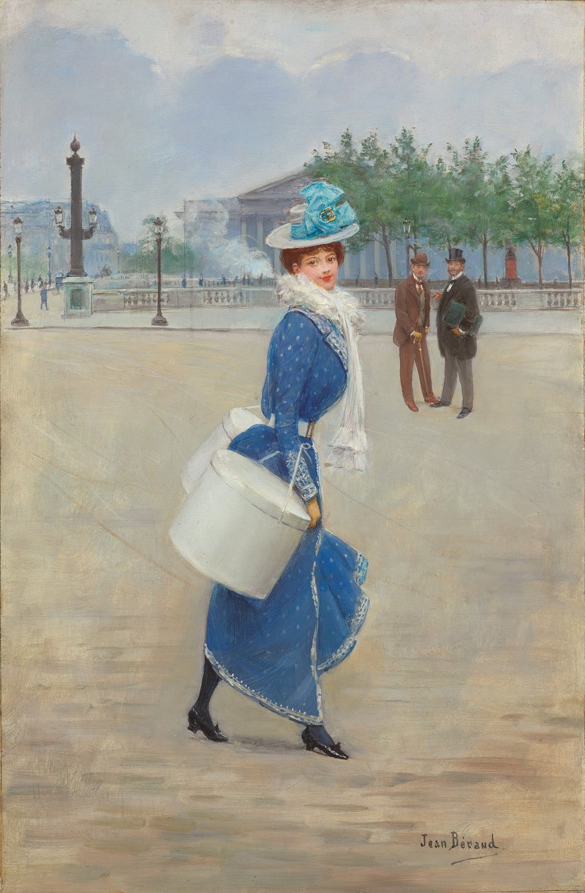 På Place de la Concorde (olje på panel) av Jean Beraud