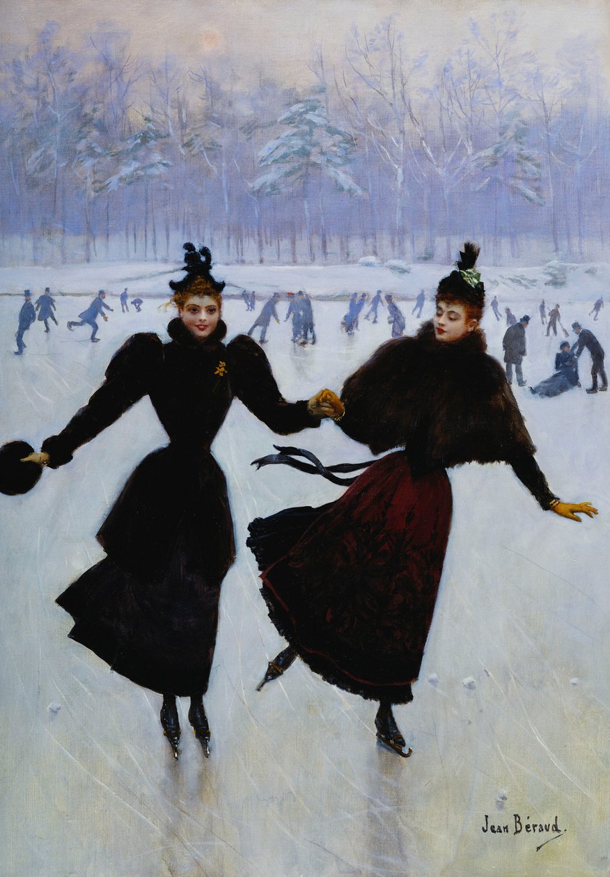 Skaterne; skatere, av Jean Beraud