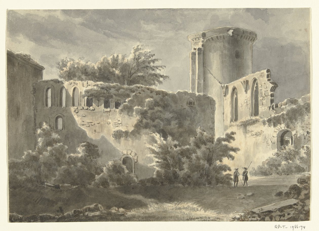 Utsikt over gårdsplassen til Château de Botwel av Jean Bernard