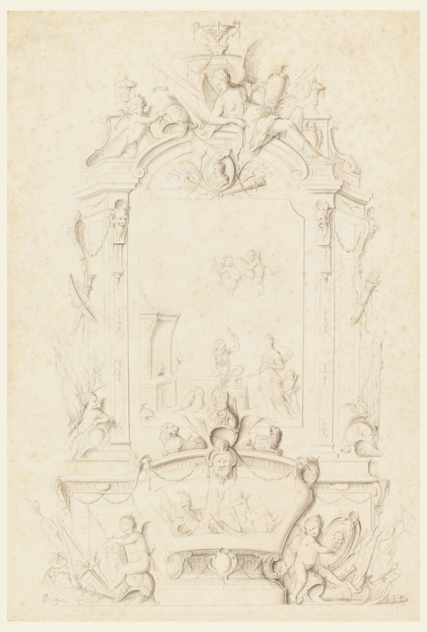 Venus ved Forge of Vulcan, Design for et skjenkpanel av Jean Bernard Honoré Toro