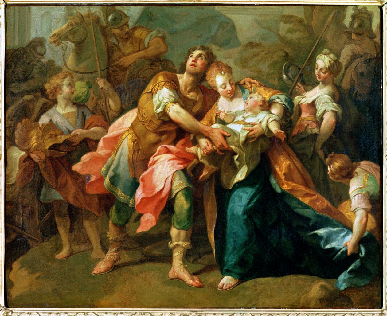 Hector tar farvel med sin sønn og Andromache av Jean Bernard Restout