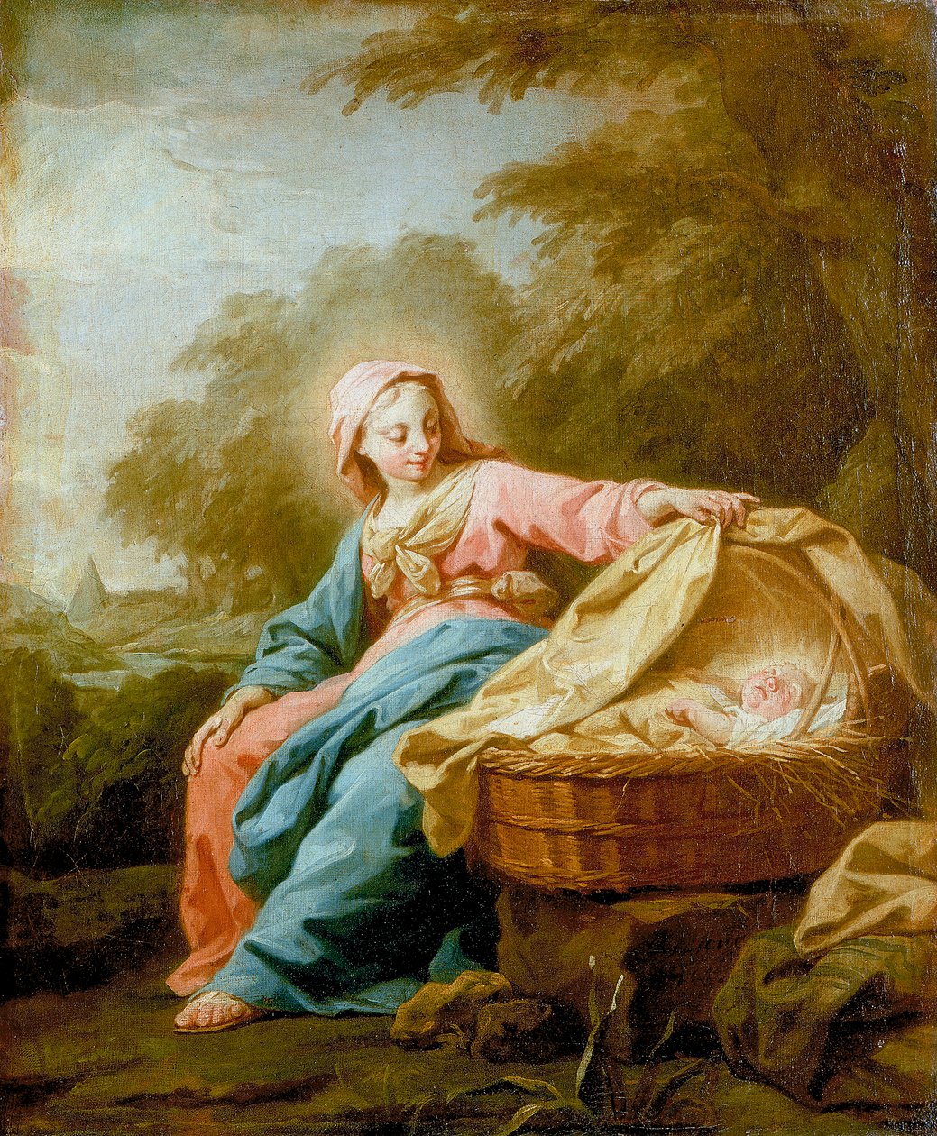 Hvil på flukten til Egypt, 1756 av Jean Bernard Restout