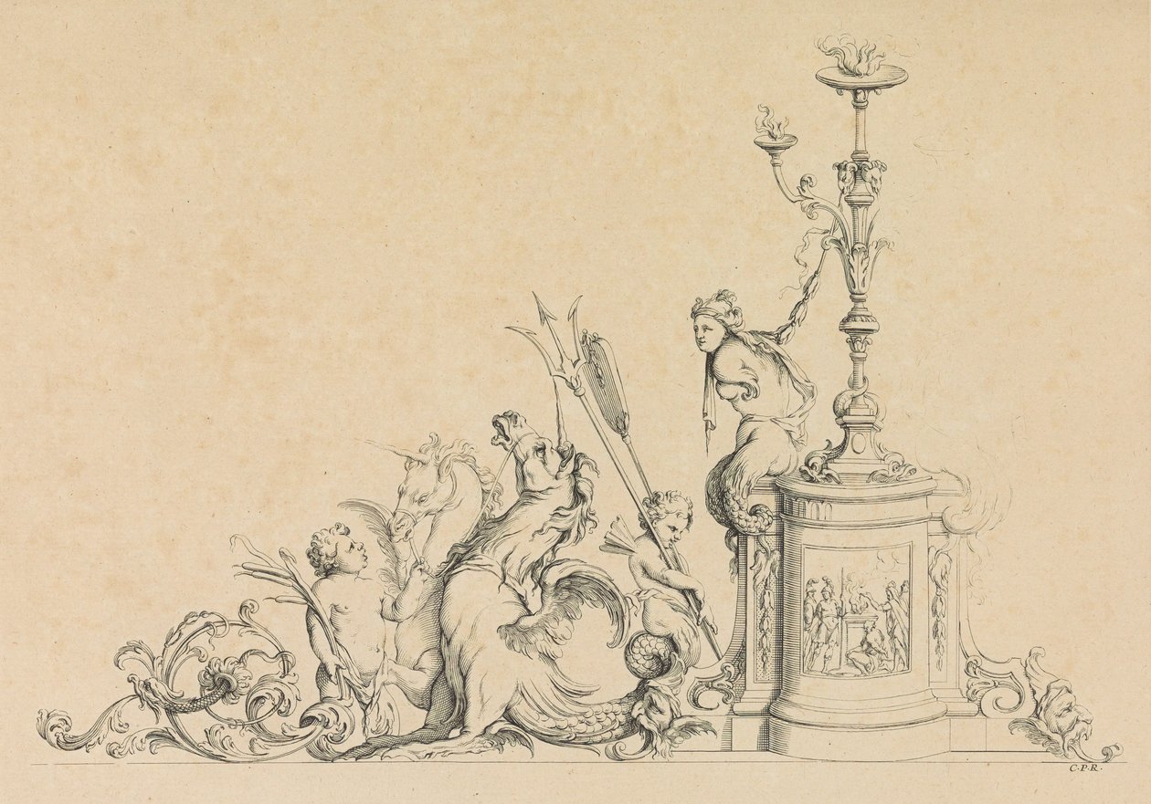 Arabesque-design for mange bruksområder Oppfunnet av J.B. Toro, 1716., 1716. av Jean Bernard Toro