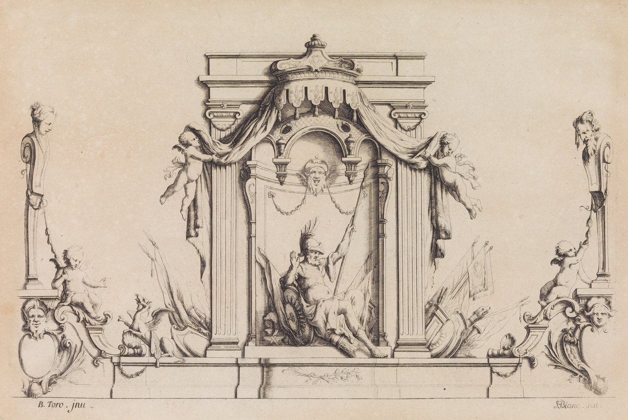 Design for mange bruksområder Oppfunnet av M. B. Toro, 1718 eller senere, 1718 eller senere. av Jean Bernard Toro
