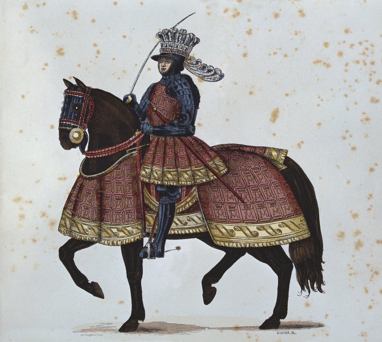 Louis XII på vei inn i Genova, gravert av Gautier etter en illustrasjon i 