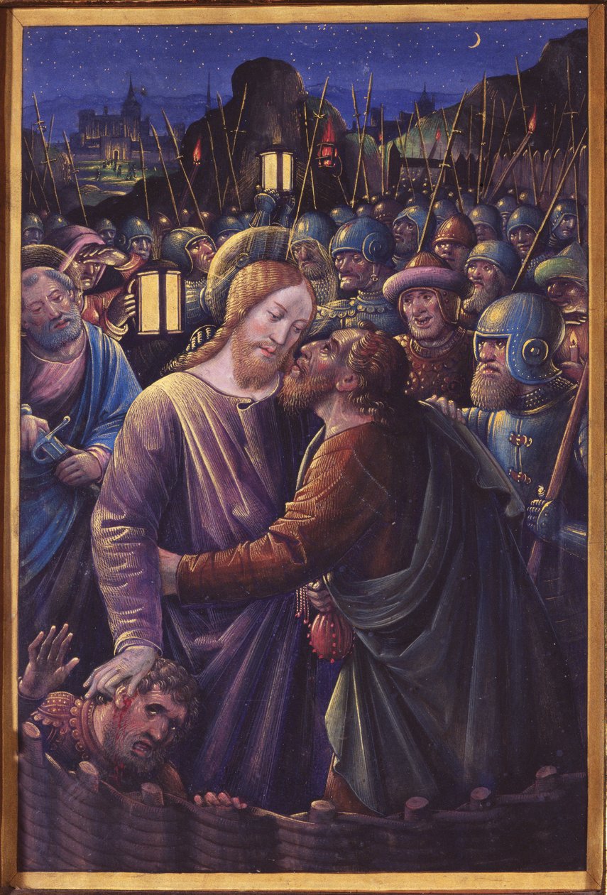The Kiss of Judas, slutten av 1400-tallet (vellum) av Jean Bourdichon