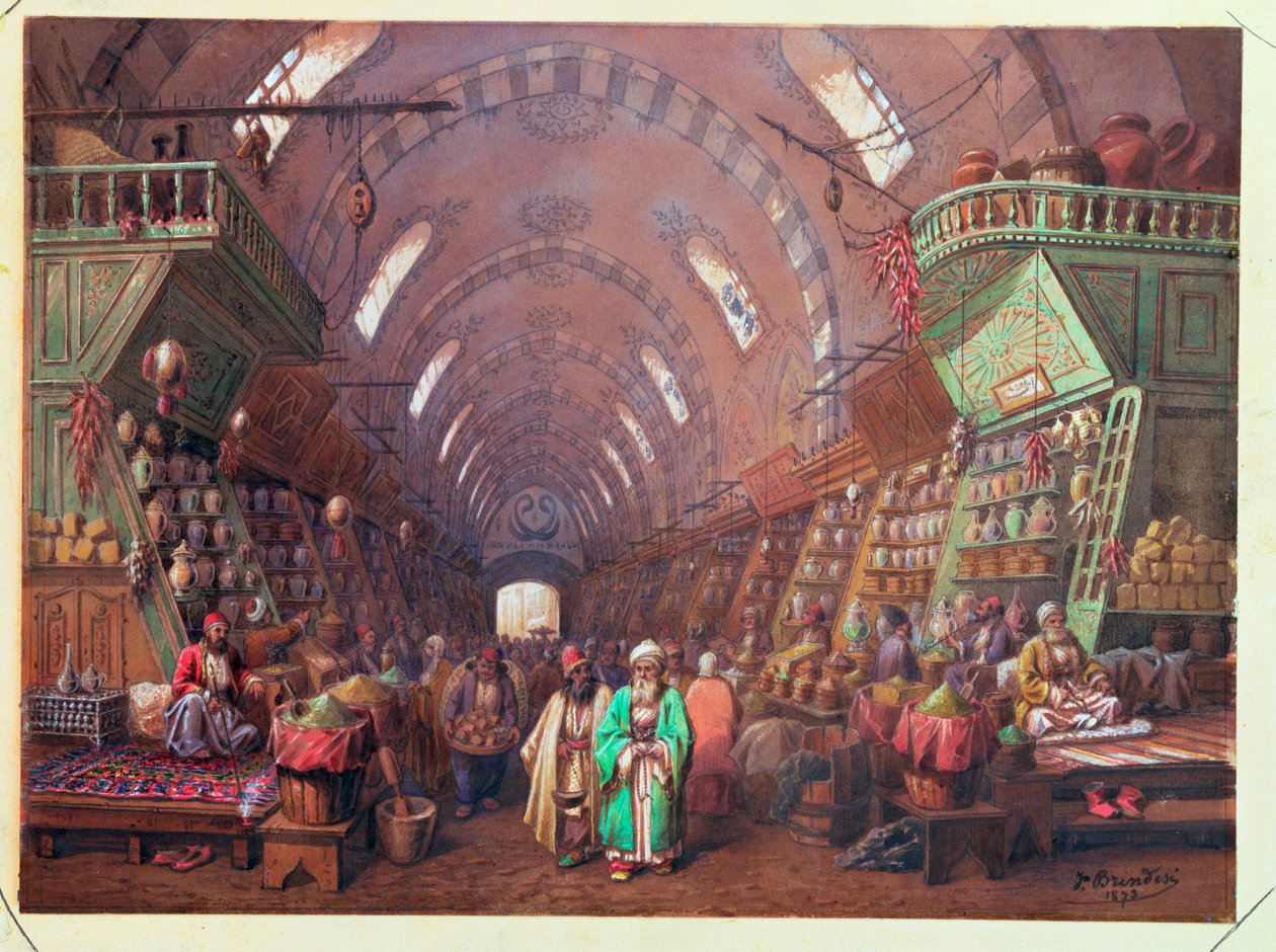 En basar i Konstantinopel, 1873 av Jean Brindesi