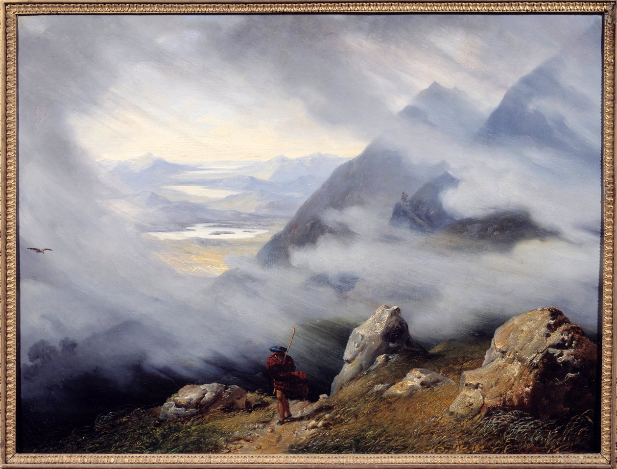 Landskap i Skottland Maleri av Jean Bruno Gassies (1786-1832) 1826 Søn. 0,6x0,79 m Autun, Musee Rolin - Skotsk landskap. Maleri av Jean Bruno Gassies (1786-1832) av Jean Bruno Gassies
