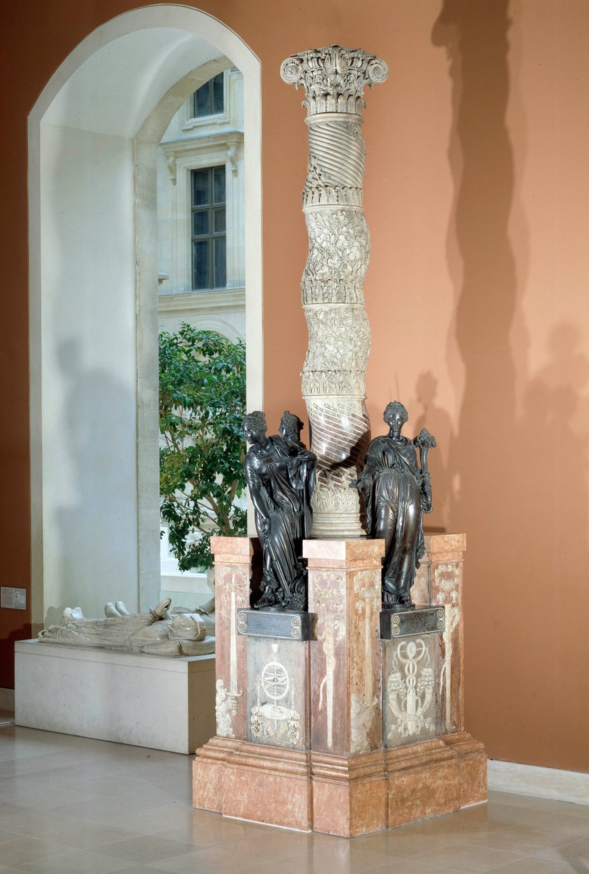 Monument til hjertet av Anne, herre da den første hertugen av Montmorency (1493-1567), forbundet med Frankrike, med allegorier om rettferdighet, fred og overflod. Bronseskulptur og hvit marmor av Jean Bullant (1515/1520-1578), Martin Lefort (kjent fra 1562 av Jean Bullant
