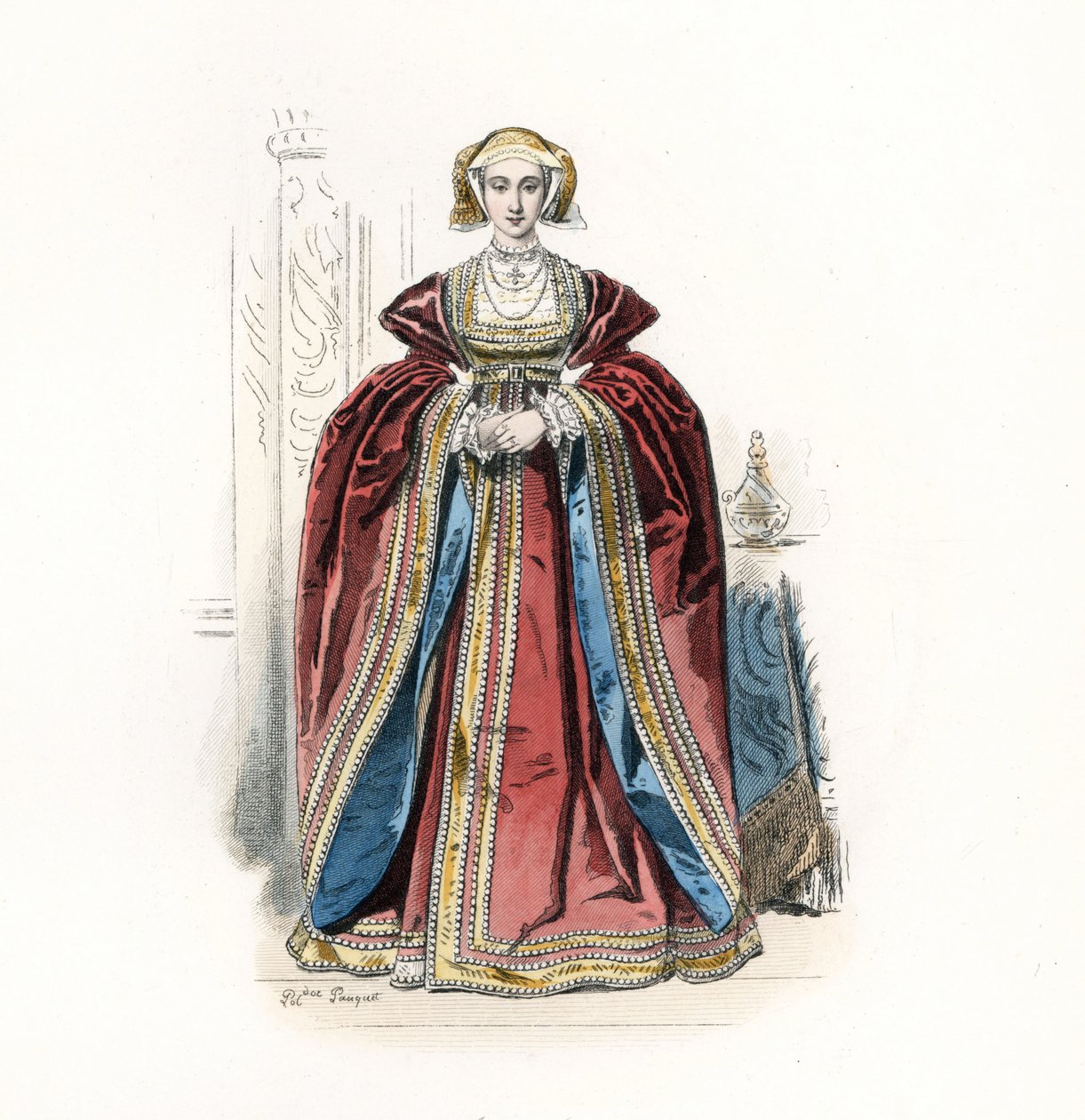 Anne av Cleves, kone til kong Henry VIII av England, etter Hans Holbein av Jean Charles (1800 79) Pauquet