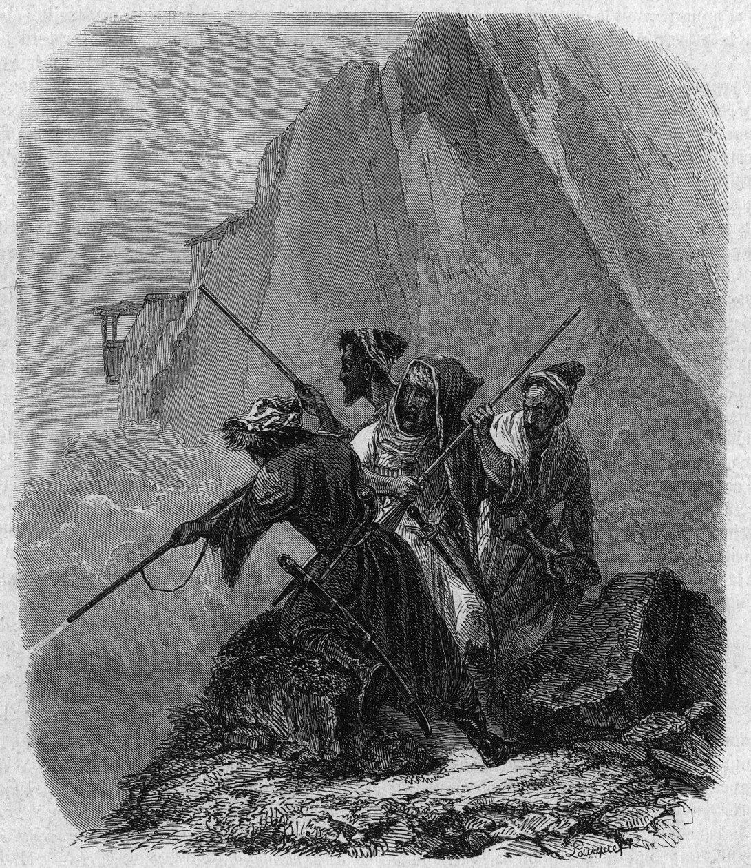 Sirkassiske soldater (en region i Kaukasus) av Jean Charles Pauquet