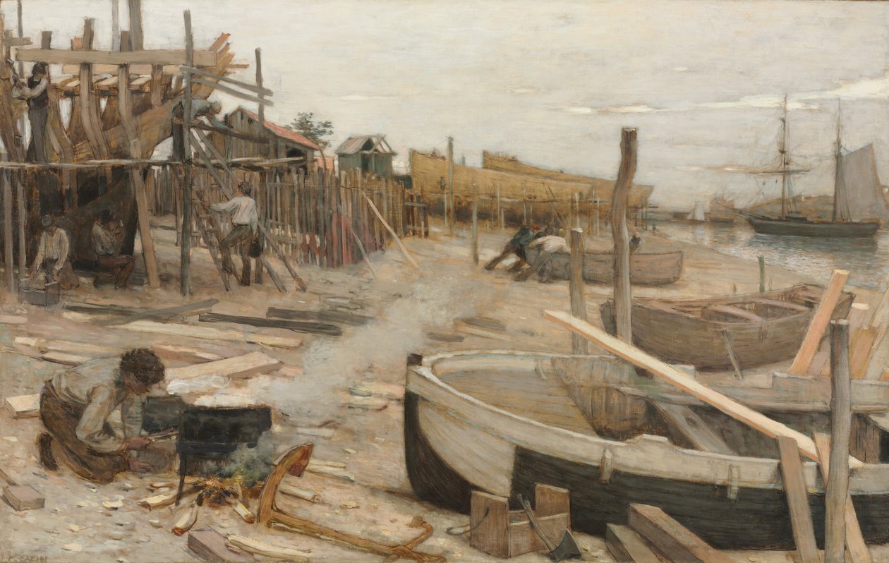 Båtgården, ca. 1875 av Jean Charles Cazin