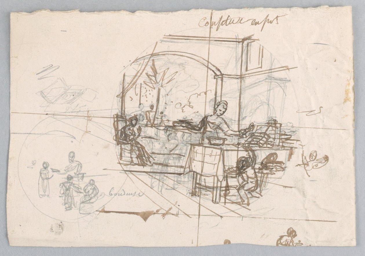 Design for en malt porselenstallerken, Confiture og Pot (Potted Jam) for Service des Objets de Dessert (Dessertservice) av Jean Charles Develly
