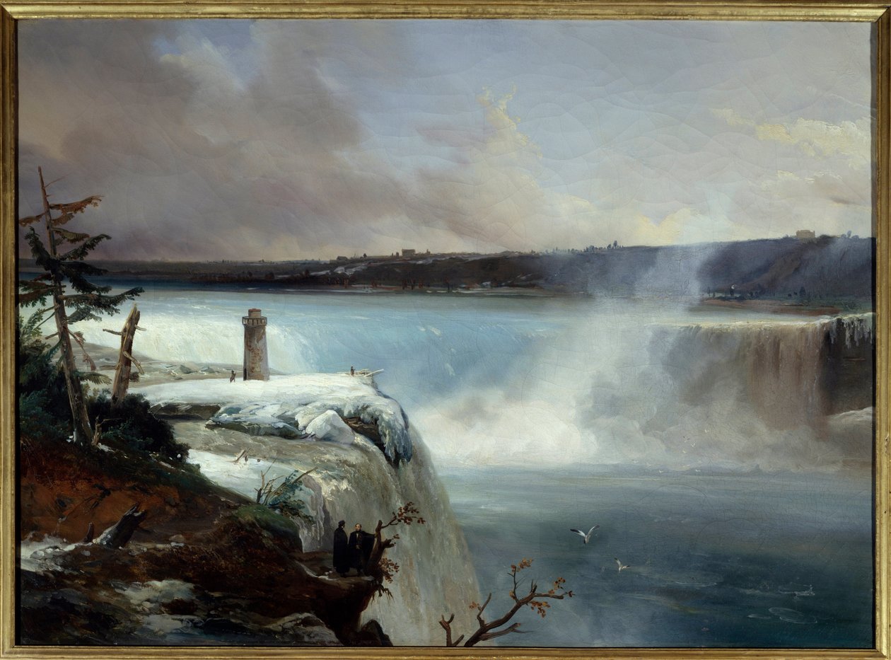Niagara Falls. Maleri av Jean Charles Remond (1795-1875) av Jean Charles Joseph Rémond