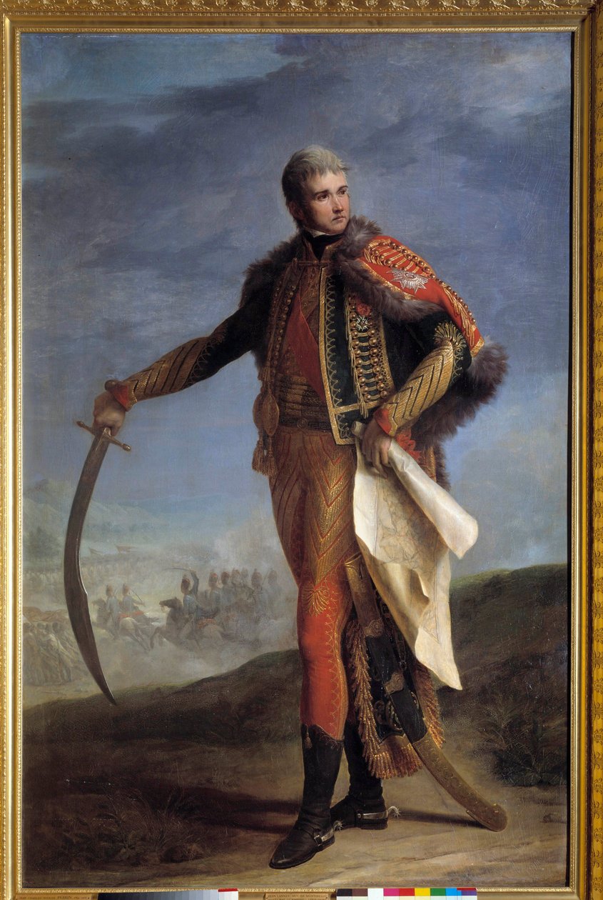 Portrett til fots av Jean Lannes (1769-1809) hertug av Montebello, marechal of Empire Painting av Jean Charles Nicaise Perrin (1754-1831). 1804-1809. Dim. 2,1x1,4 m. - Portrett i full lengde av Jean Lannes (1769-1809) hertug av Montebello, marskalk av impe av Jean Charles Nicaise Perrin