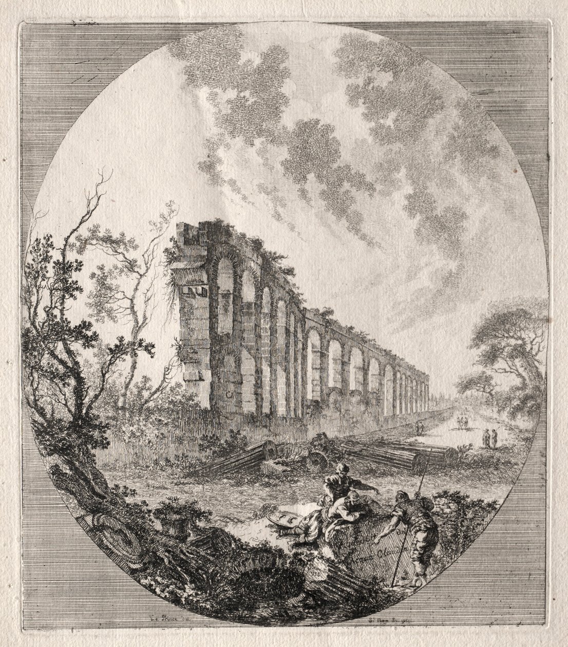 Gamle ruiner: Ancient Aqueduct, 1756. av Jean Claude Richard de Saint Non