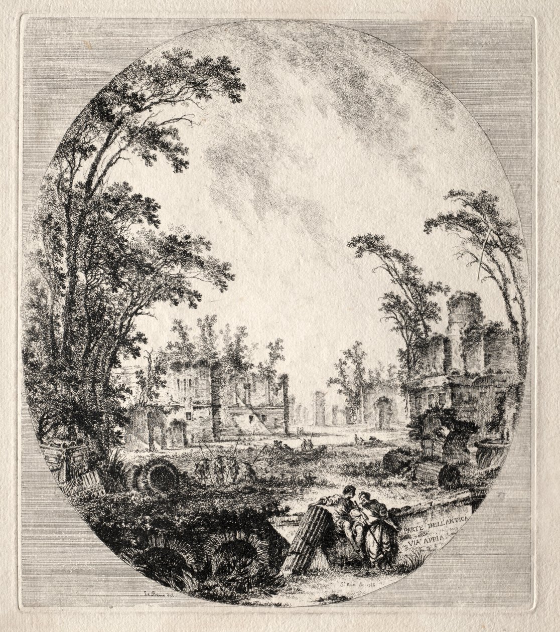 En del av Old Appian Way av Jean Claude Richard de Saint Non