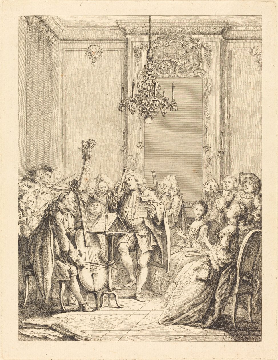 Konserten av Jean Claude Richard de Saint Non after Hubert François Gravelot