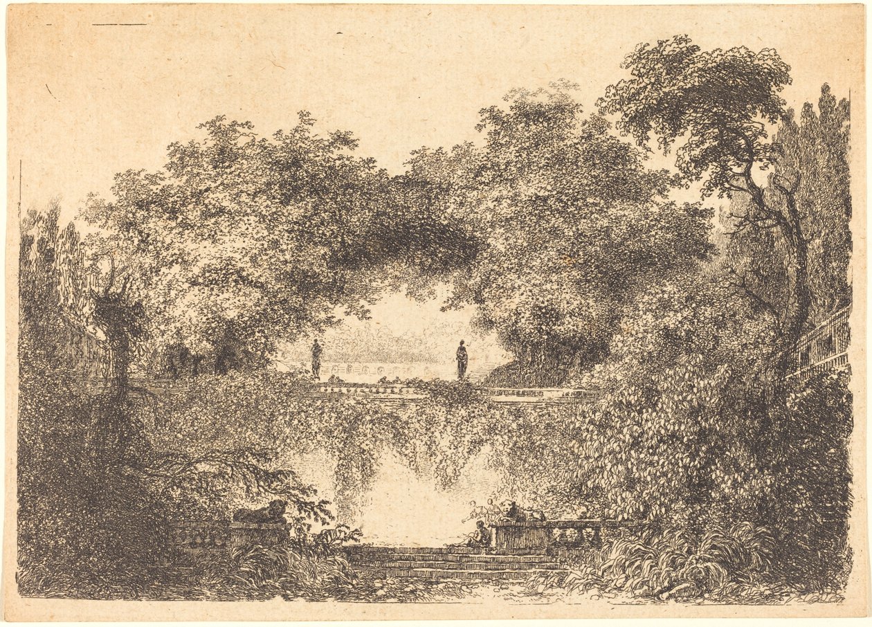 Den lille parken av Jean Claude Richard de Saint Non after Jean Honoré Fragonard