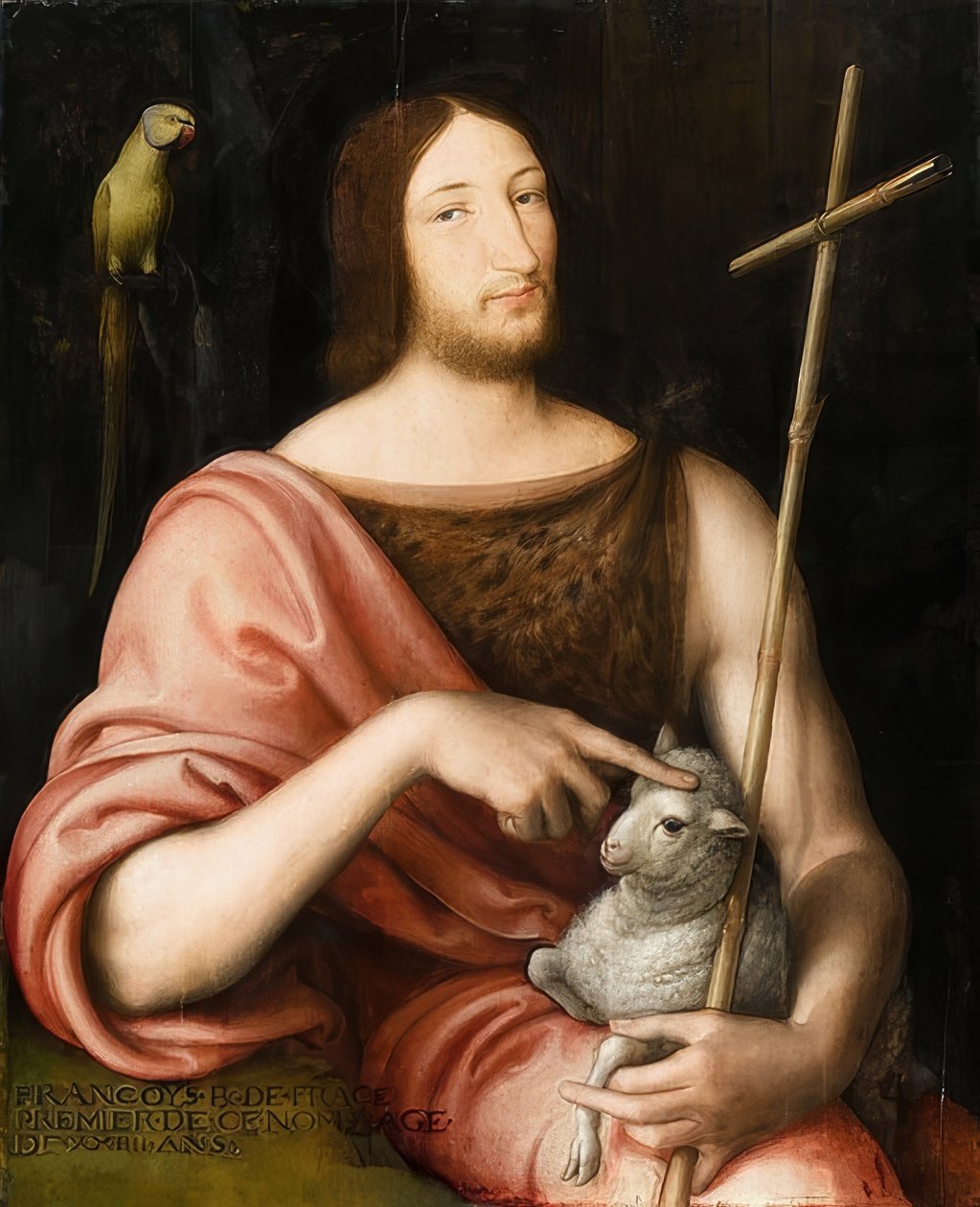 Portrett av Frans I av Frankrike (1494-1547) som døperen Johannes. 1518 av Jean Clouet