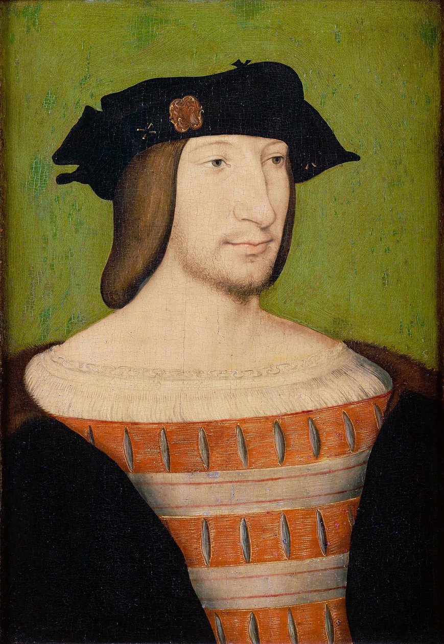 Portrett av Frans I 1494-1547, konge av Frankrike, hertug av Bretagne, greve av Provence, 1515 av Jean Clouet