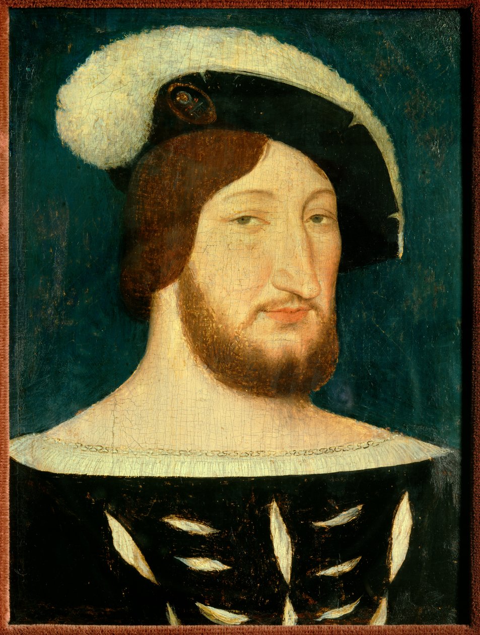 Portrett av Francois I (1494 - 1547), konge av Frankrike. Maleri av Jean Clouet (1485-1541) av Jean Clouet