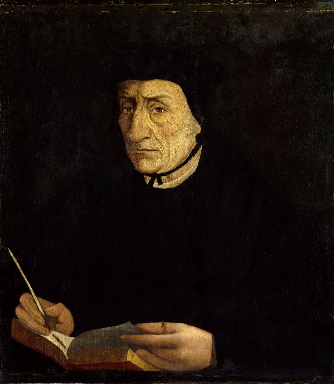 Portrett av Guillaume Bude (Budee) (Budaeus) (1467-1540), fransk humanist. Maleri av Jean Clouet (1485 - 1541) Ec. Fr. (h b/v 0,34 x 0,31). Versailles. Chateau-museet. av Jean Clouet
