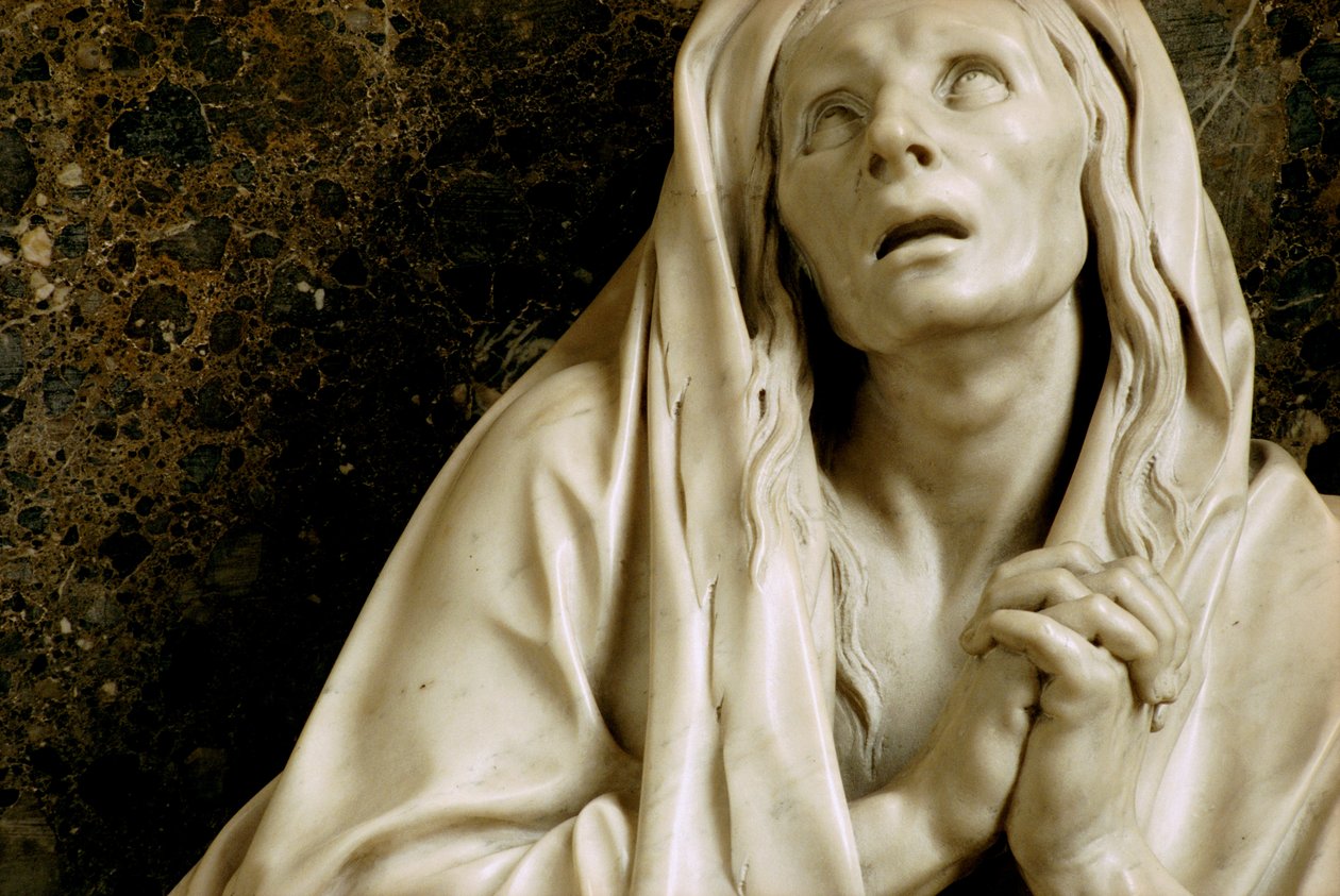 Tomb of Julienne Le Be, etter tegninger av Charles Le Brun (1619-90), ca. 1668-90 (marmor og stukkatur) (se også 248195 og 248196) (detalj) av Jean Collignon