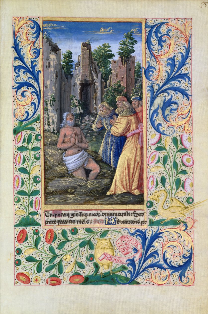 Ms Lat. Q.v.I.126 Dåpsscene, fra Hours of Louis dOrleans, 1469 av Jean Colombe