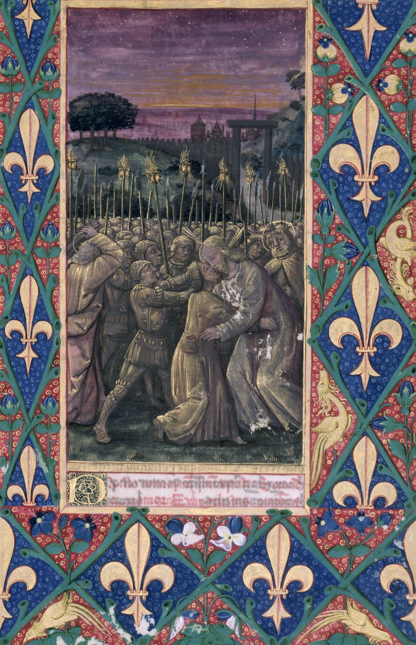 Ms Lat. Q.v.I.126 f.100 The Kiss of Judas, fra 