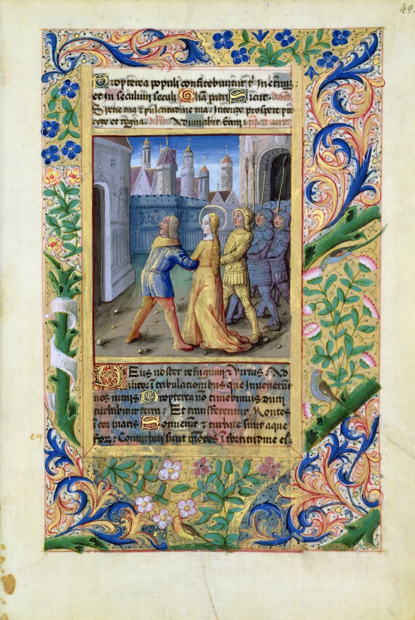 Ms Lat. Q.v.I.126 f.45 Judith blir grepet av assyrerne, fra Time Book of Hours of Louis dOrleans, 1490 av Jean Colombe