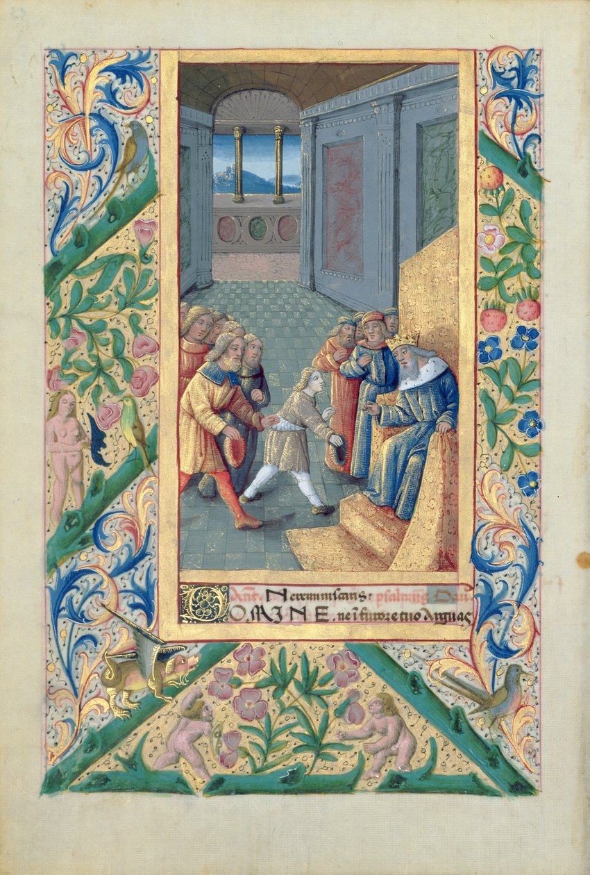 Ms Lat. Q.v.I.126 f.53v David blir sendt til Saul, fra 