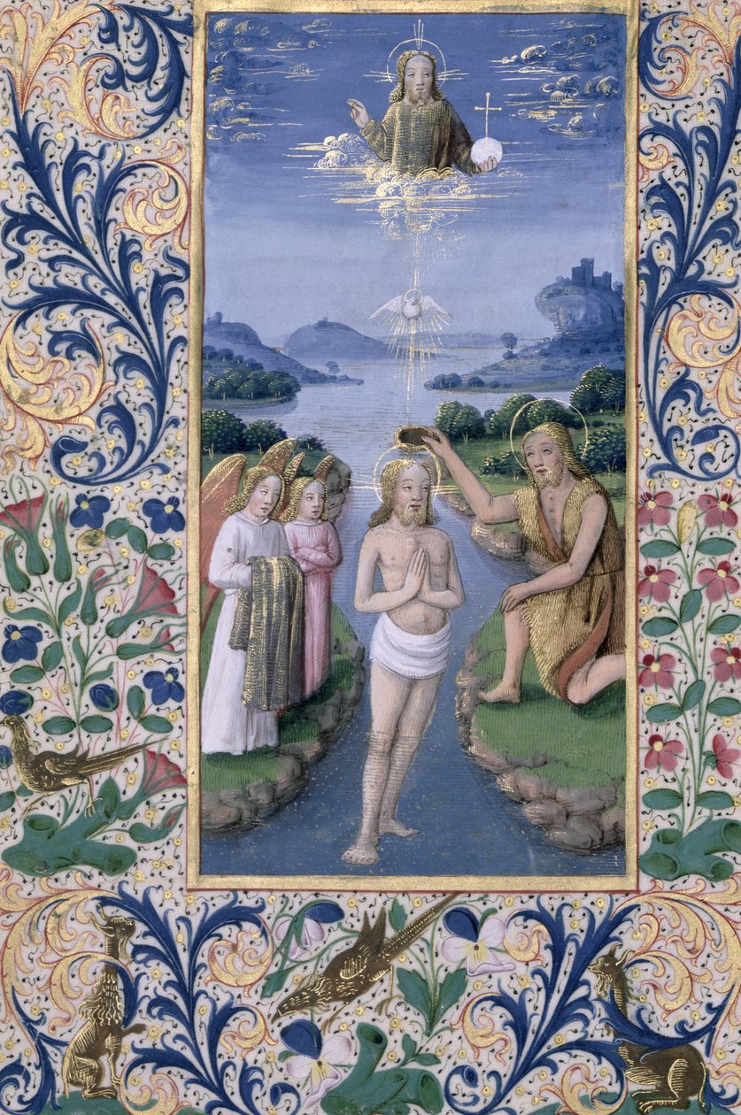 Ms Lat. Q.v.I.126 f.88v Kristi dåp, fra 