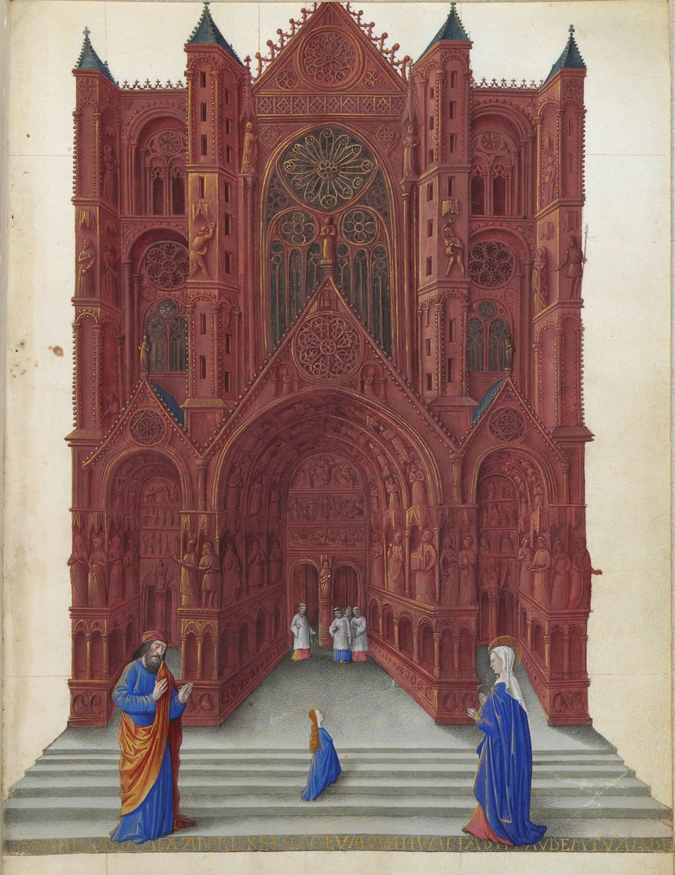Très Riches Heures du duc de Berry - Presentasjonen av jomfru Maria i Jerusalems tempel folio 137r av Jean Colombe