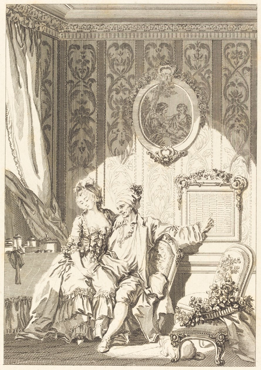 Vieillardenes kalender av Jean Dambrun after Jean Honoré Fragonard