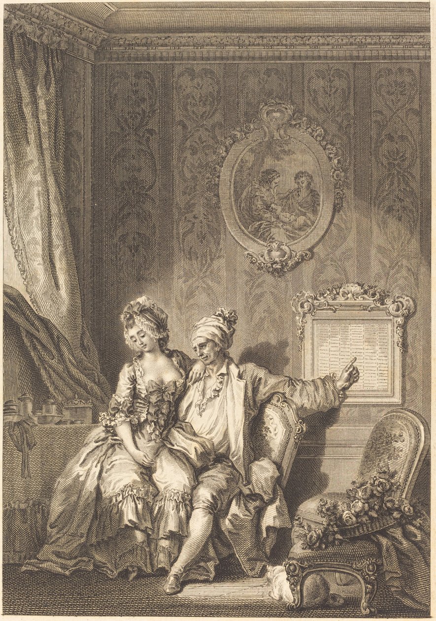 Vieillardenes kalender av Jean Dambrun after Jean Honoré Fragonard