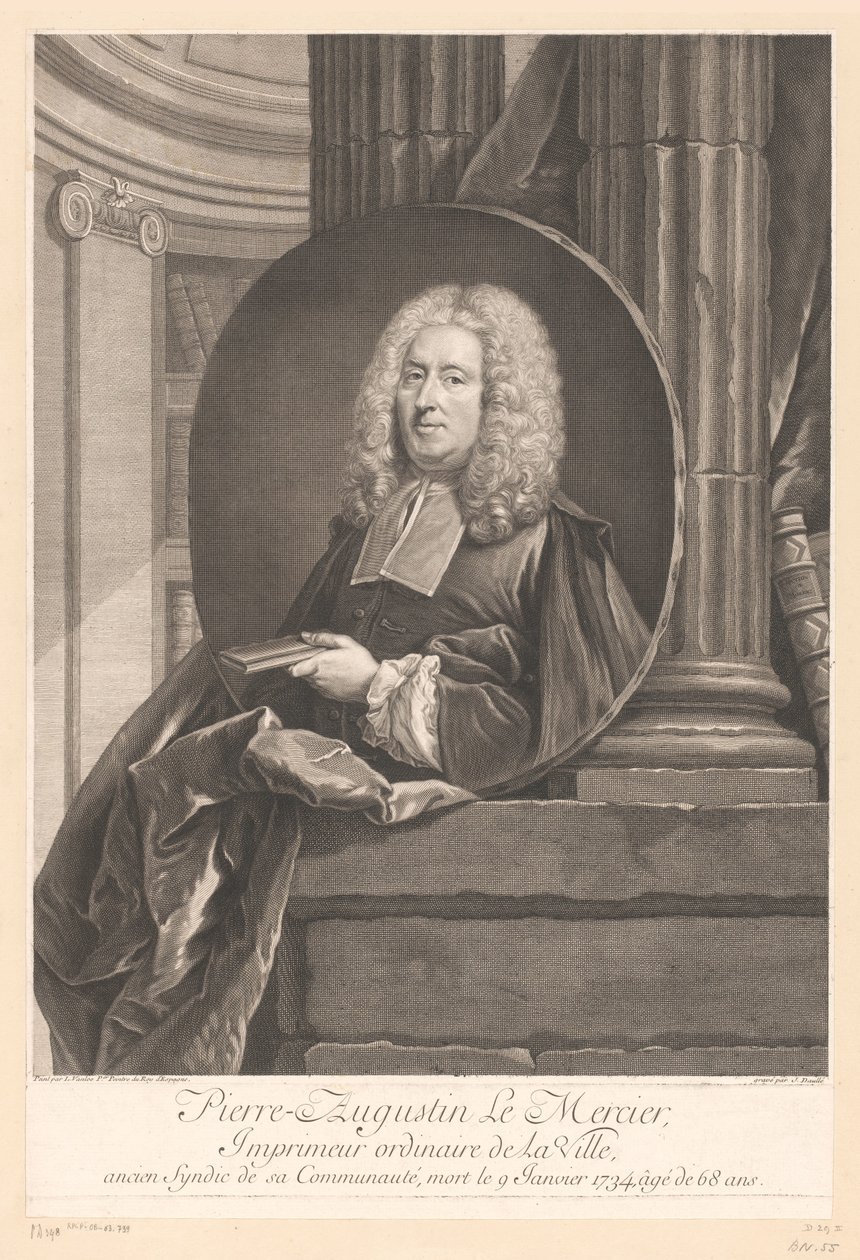 Portrett av Pierre-Augustin Le Mercier Pierre-Augustin Le Mercier (tittel på objekt) av Jean Daullé