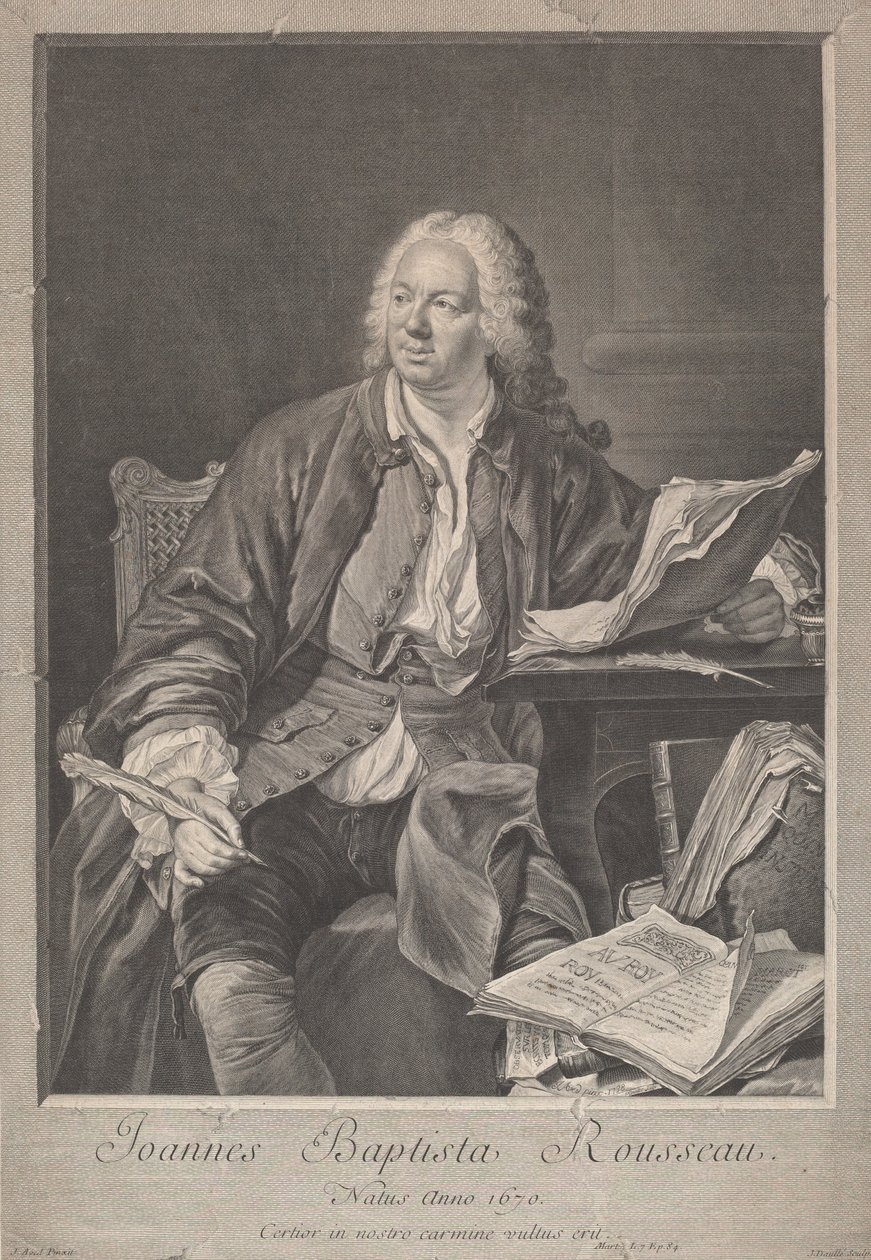 Jean-Baptiste Rousseau av Jean Daullé, after Jacques Andre Joseph Camelot Aved