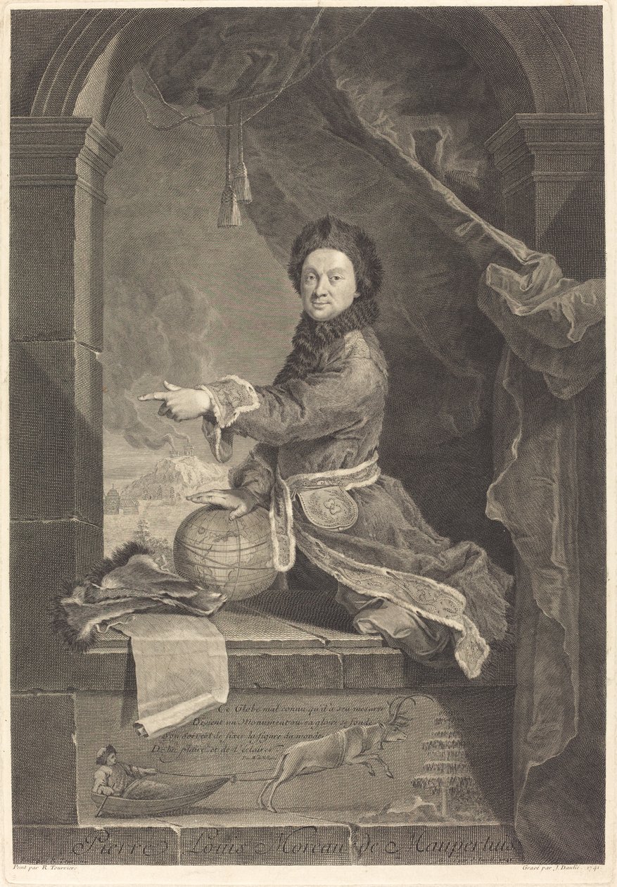 Pierre Louis Moreau de Maupertuis av Jean Daullé after Robert Levrac Tournieres