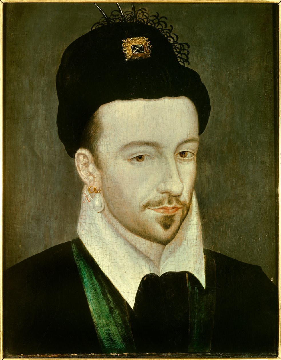 Portrett av kongen av Frankrike Henri III (1551-1589) Maleri tilskrevet Jean Ducourt (2. halvdel av 1500-tallet) Søn. 0,29 x 0,22 m - Portrett av kong Henri III av Frankrike (1551-1589). Maleri tilskrevet Jean Ducourt (2. halvdel av 1500-tallet av Jean Decourt