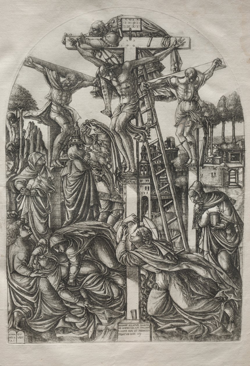 Kristus på korset mellom de to tyvene, før 1561. av Jean Duvet