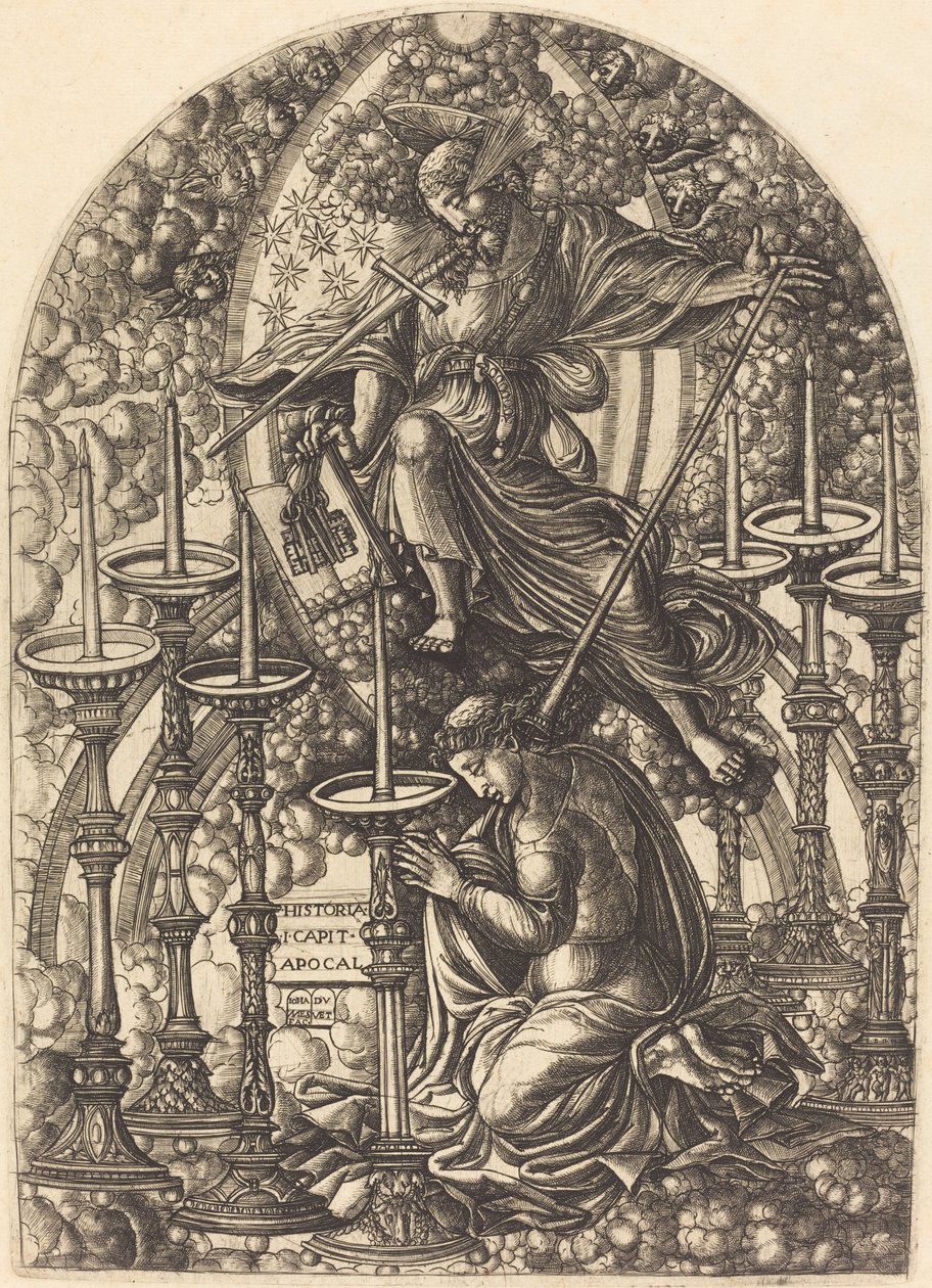 Saint John ser de syv gylne lysestakene av Jean Duvet