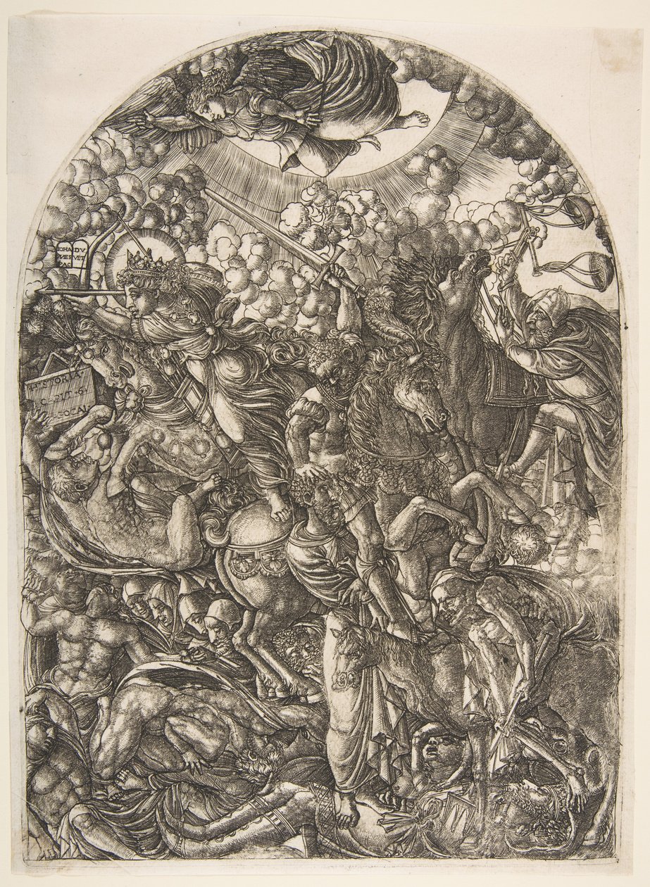 Saint John ser de fire ryttere, fra Apocalypse.n.d. av Jean Duvet