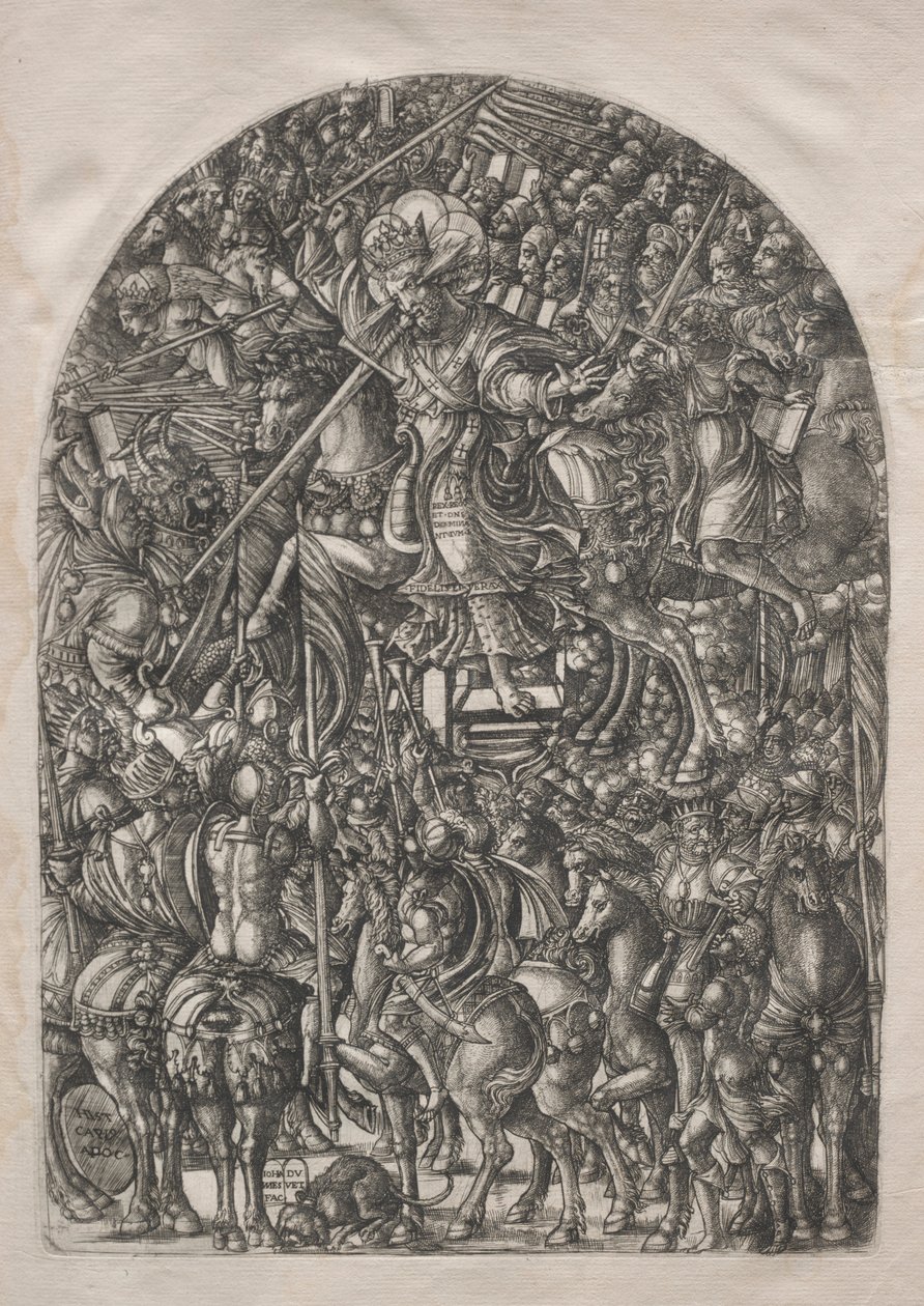 Apokalypsen: Kristus montert på en hvit hest, 1546-1556. av Jean Duvet