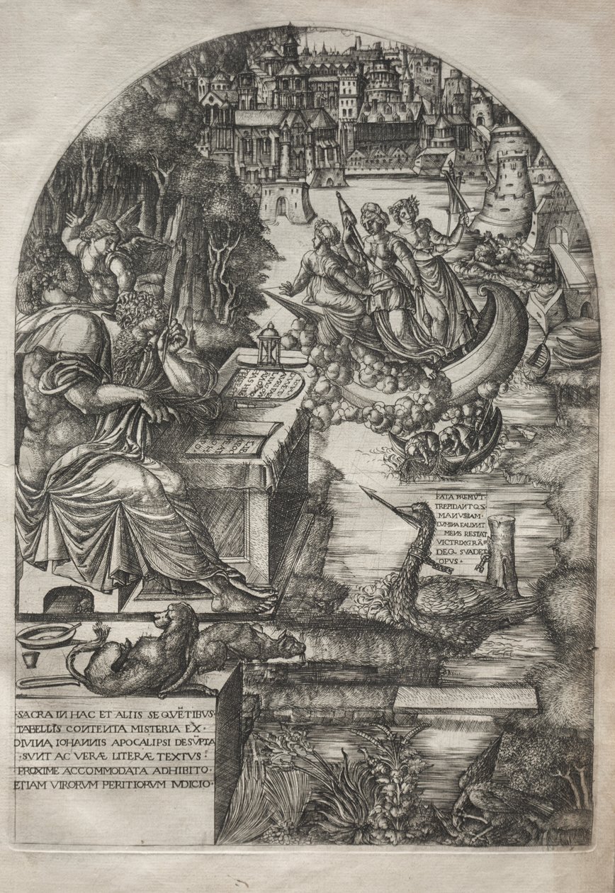 The Apocalypse: Dyne Studying the Apocalypse, 1555. av Jean Duvet