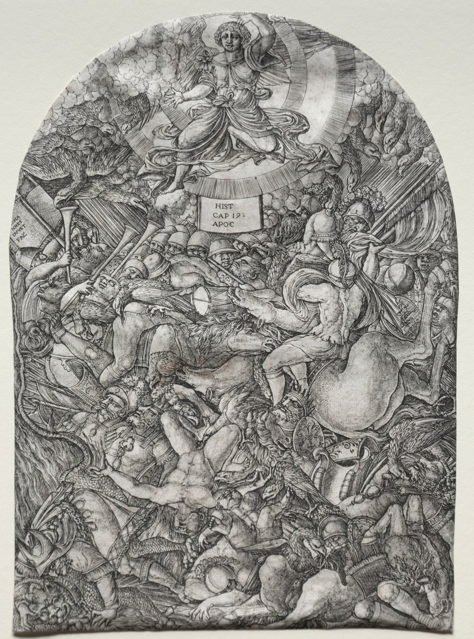 The Apocalypse: The Angel in the Sun Calling the Birds of Prey, 1500-tallet. av Jean Duvet