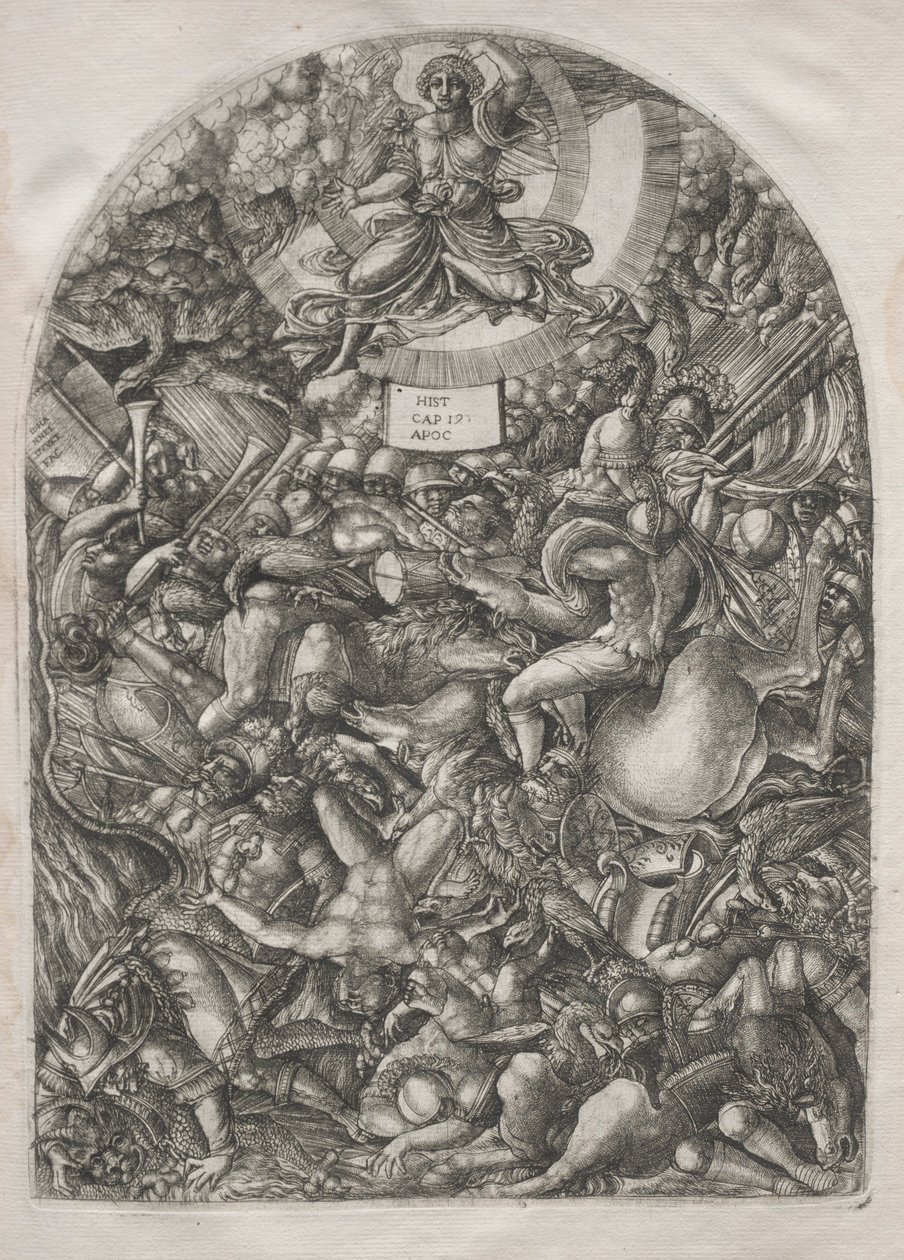 The Apocalypse: The Angel in the Sun Calling the Birds of Prey, 1546-1556. av Jean Duvet