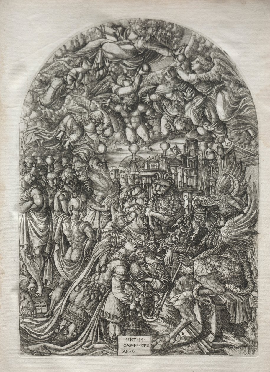 Apokalypsen: Kvinnen kledd med solen, 1546-1556. av Jean Duvet