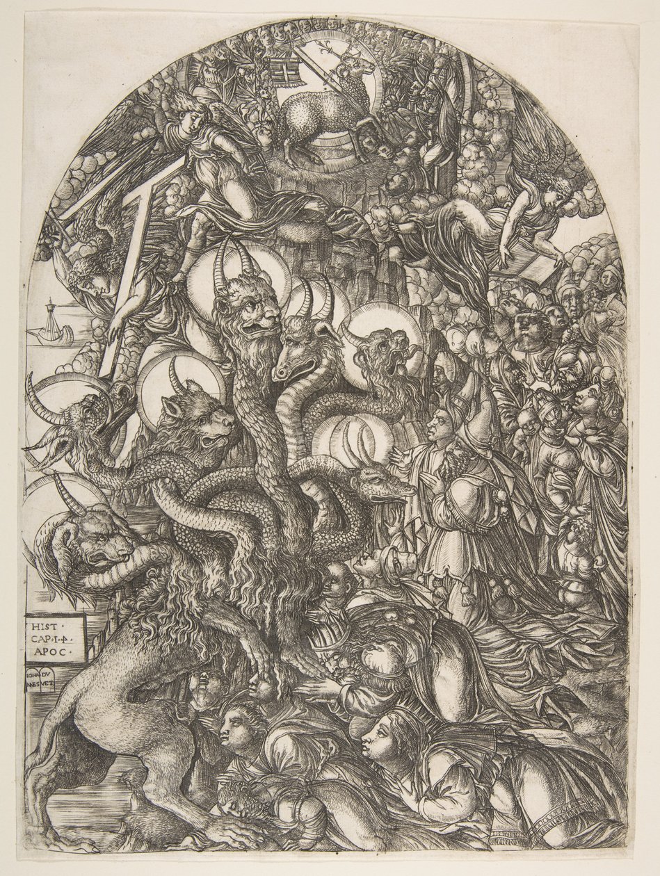 Udyret med syv hoder og ti horn, fra Apocalypse.n.d. av Jean Duvet