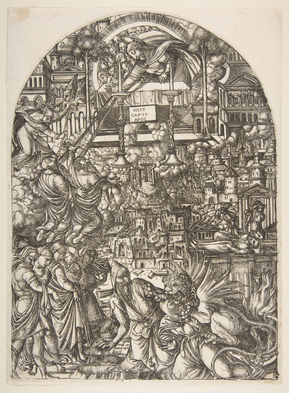 The Measurement of the Temple, fra Apocalypse.n.d. av Jean Duvet